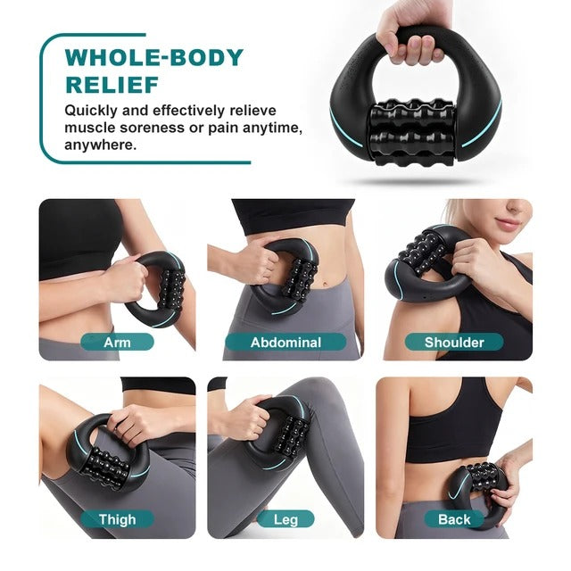 Mini Rolling Percussive Massager Whole Body Fatigue Relief Deep Tissue and Muscle Recovery Rechargeable Powerful 3-Speed Spin